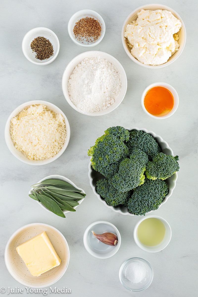 Broccoli Ricotta Gnudi with Browned Butter and Sage