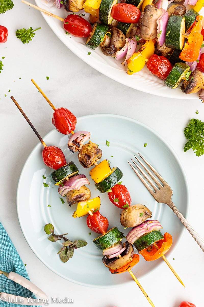 Grilled Vegetable Kabobs with Oregano and Lemon Marinade