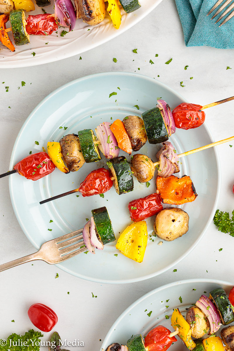 Grilled Vegetable Kabobs with Oregano and Lemon Marinade