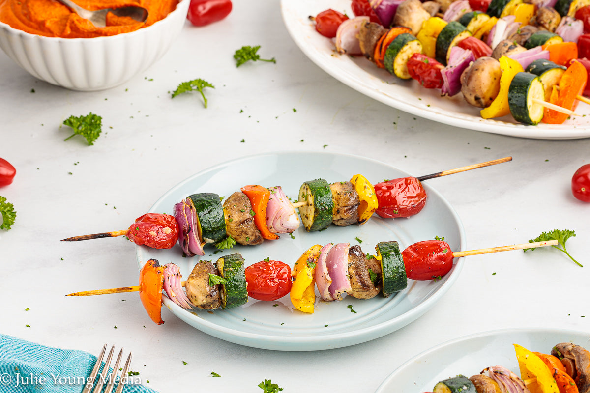 Grilled Vegetable Kabobs with Oregano and Lemon Marinade