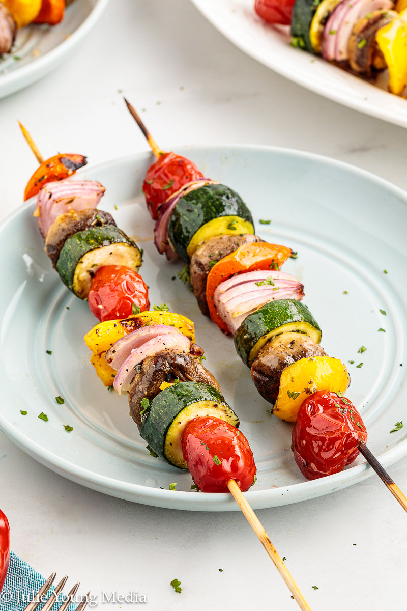 Grilled Vegetable Kabobs with Oregano and Lemon Marinade