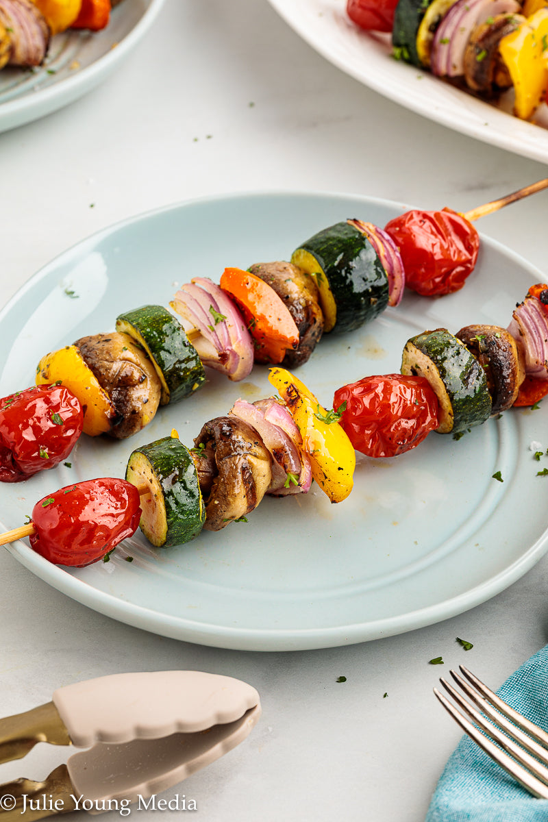 Grilled Vegetable Kabobs with Oregano and Lemon Marinade