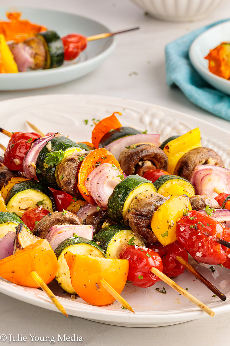 Grilled Vegetable Kabobs with Oregano and Lemon Marinade