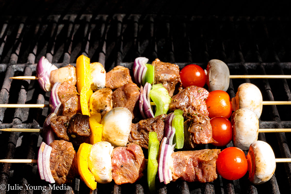 Marinated Tri Tip Beef Kabobs with Garlic Yogurt Sauce