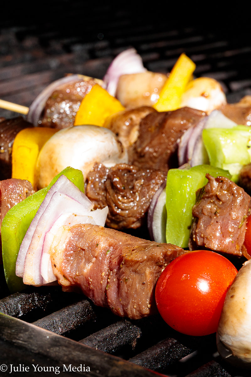 Marinated Tri Tip Beef Kabobs with Garlic Yogurt Sauce