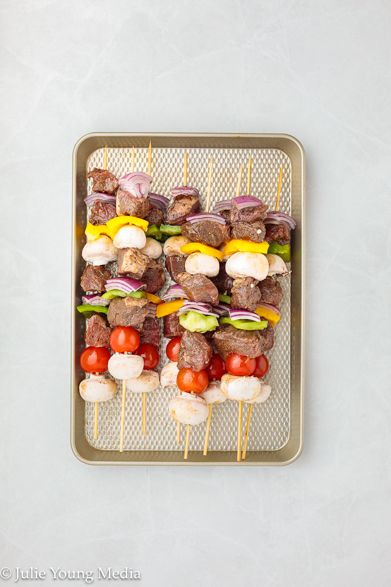 Marinated Tri Tip Beef Kabobs with Garlic Yogurt Sauce