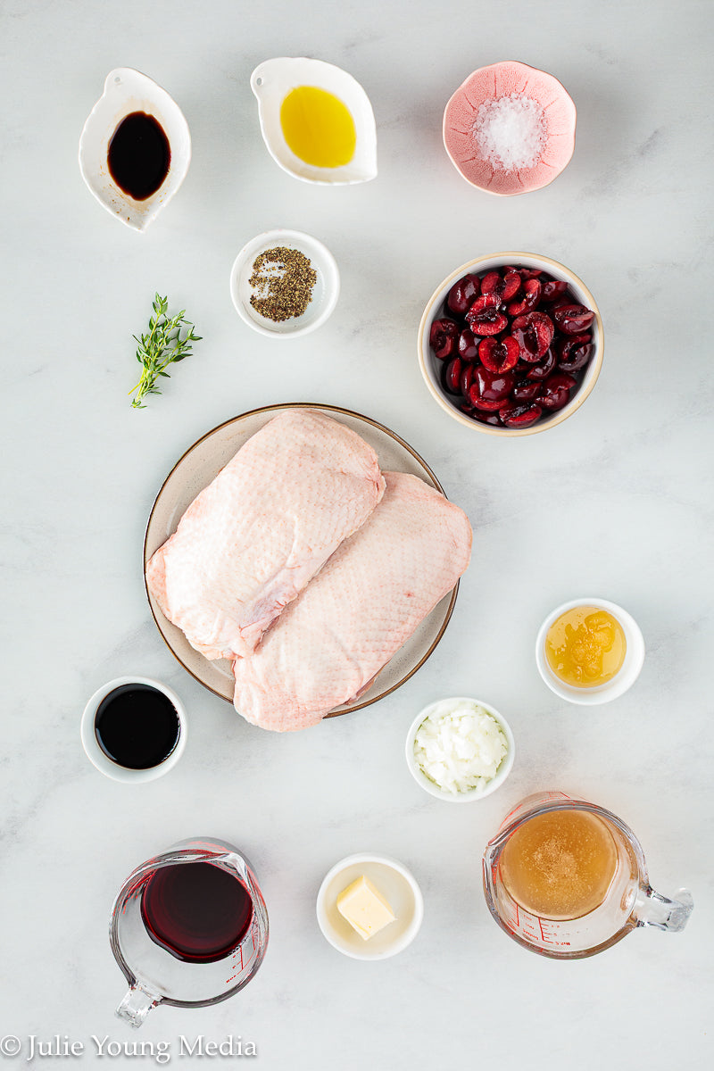 Pan Seared Duck Breast with Fresh Cherries