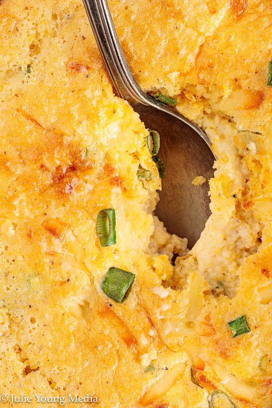 Pimento Cheese Cornbread Pudding