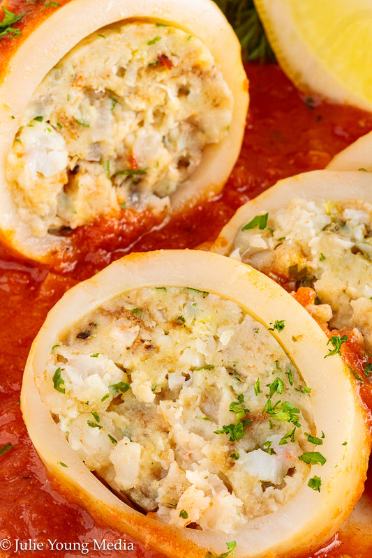 Shrimp Stuffed Squid