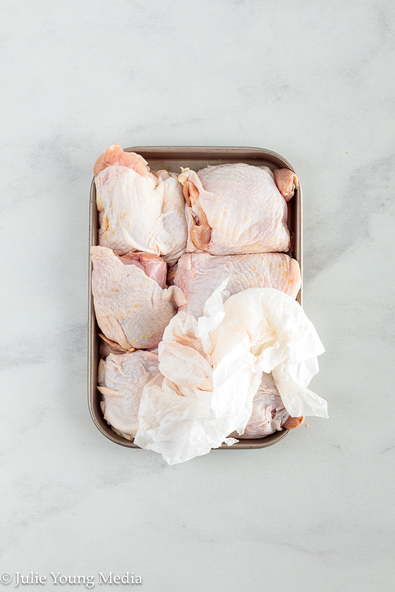 Air Fryer Lemon Pepper Chicken Thighs + Roast Garlic Aioli