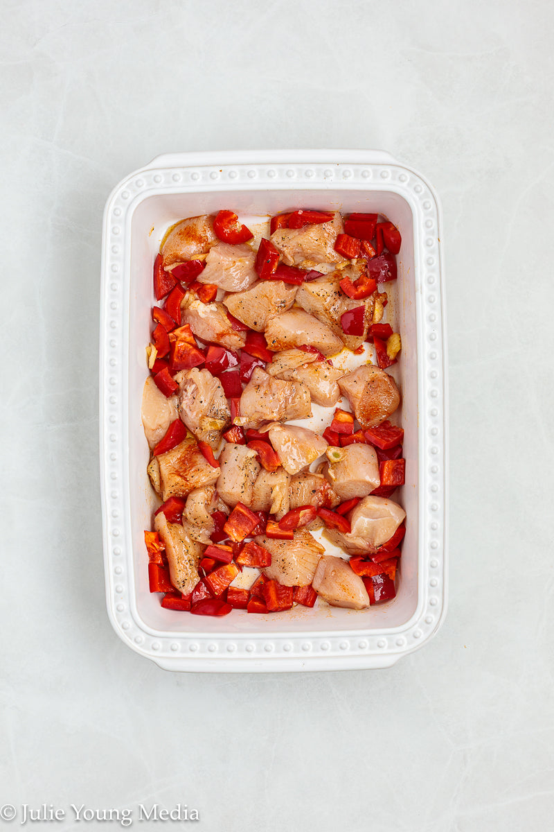 Baked Chicken Orzo with Spinach and Artichokes