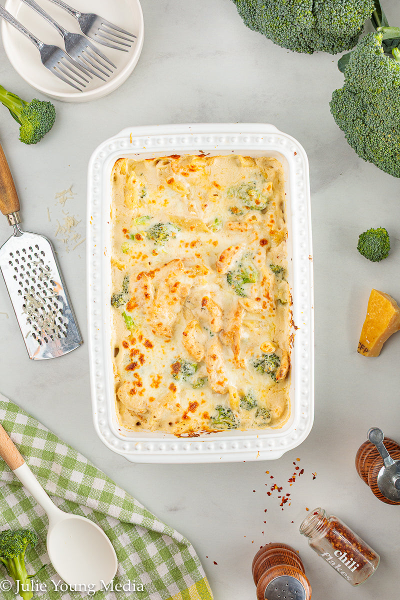 Baked Chicken and Broccoli Alfredo