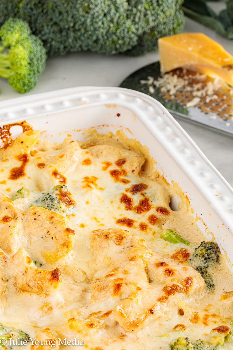 Baked Chicken and Broccoli Alfredo