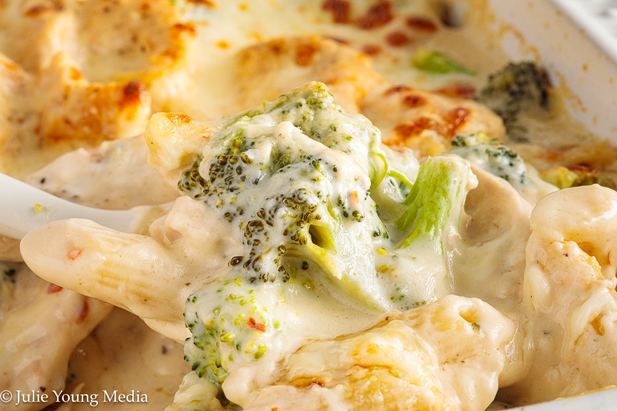 Baked Chicken and Broccoli Alfredo