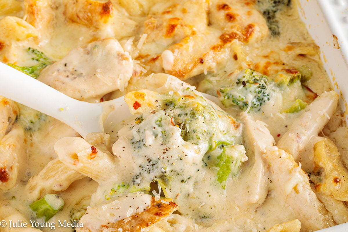 Baked Chicken and Broccoli Alfredo