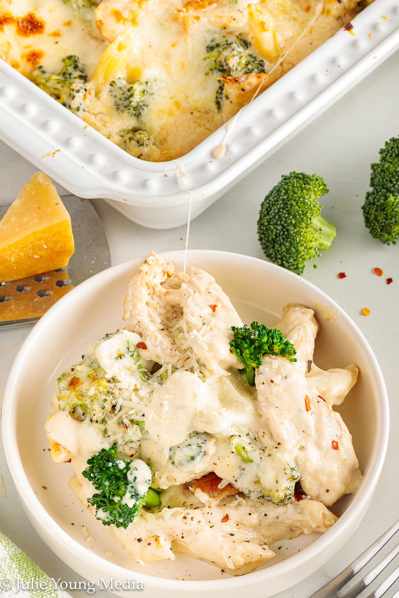 Baked Chicken and Broccoli Alfredo