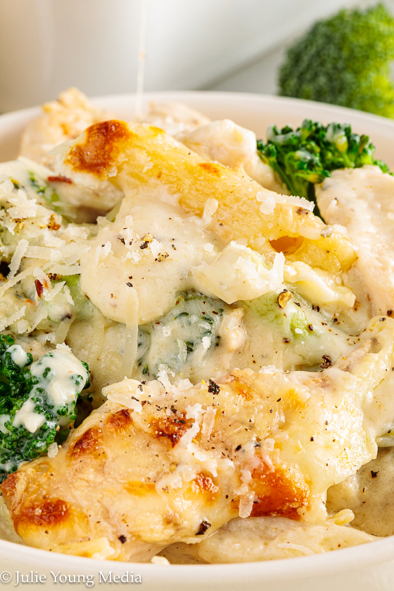 Baked Chicken and Broccoli Alfredo