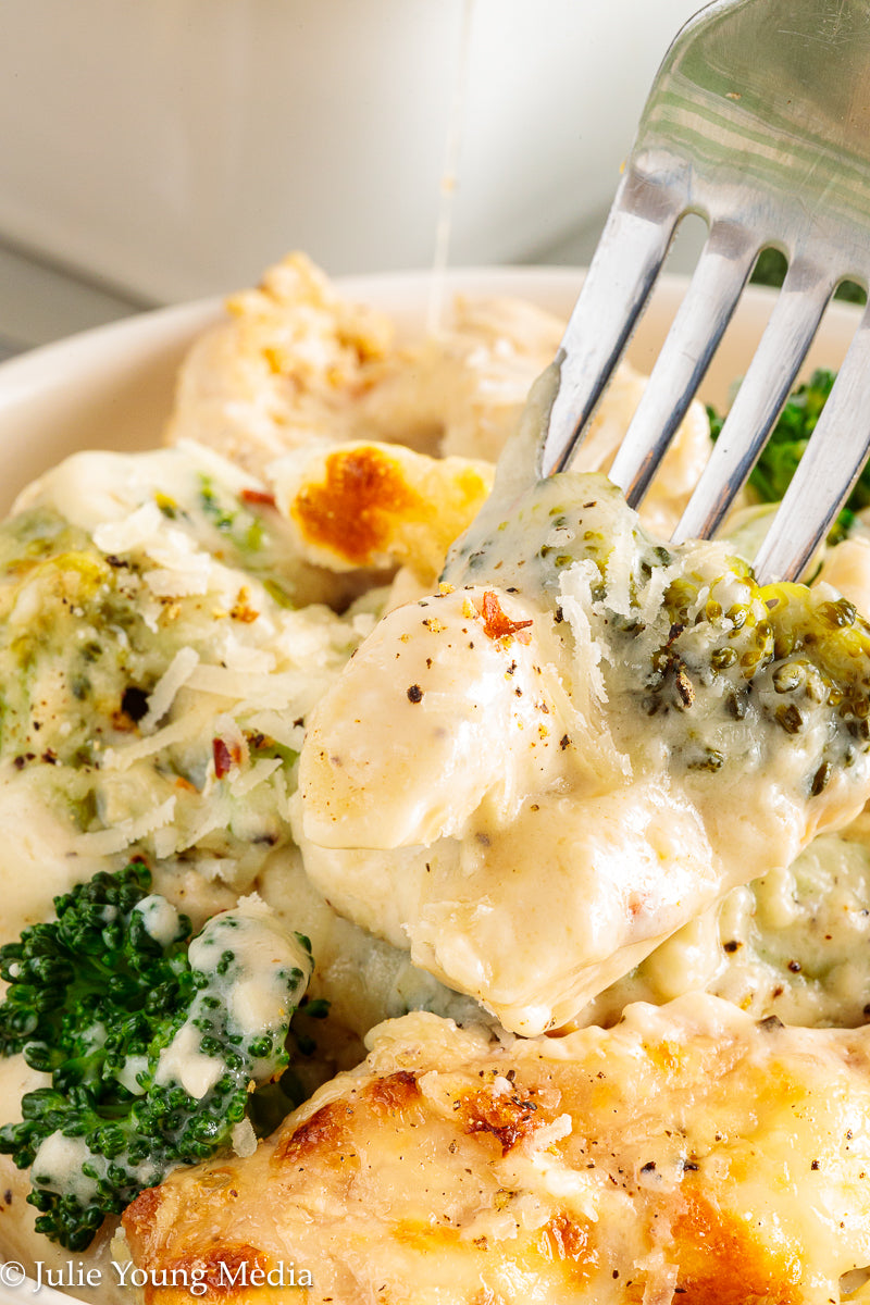 Baked Chicken and Broccoli Alfredo