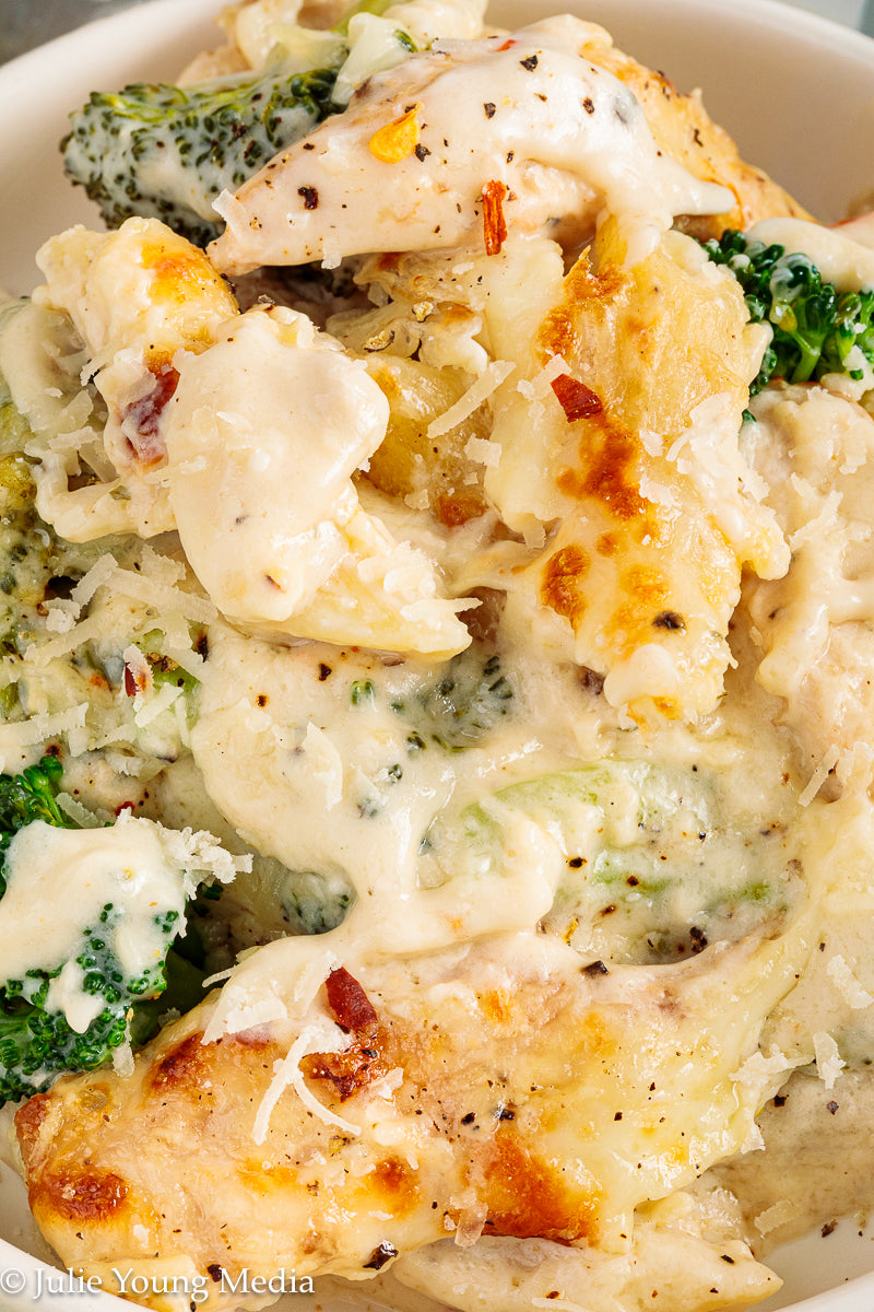Baked Chicken and Broccoli Alfredo
