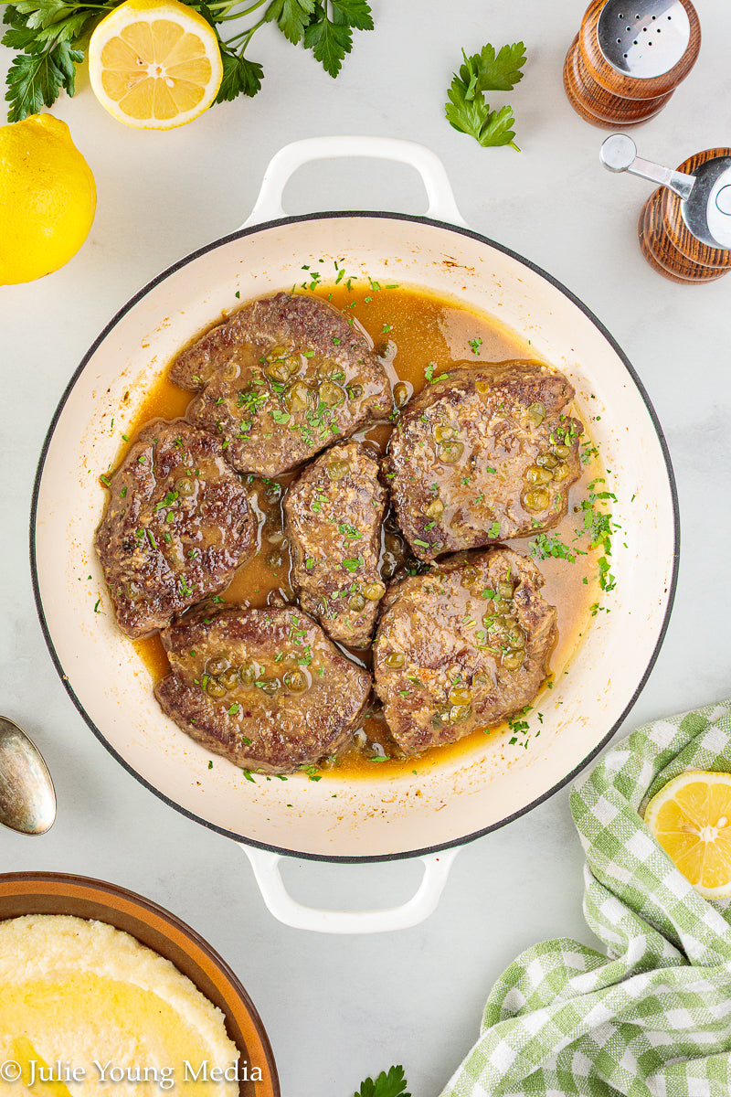 Beef Liver with Browned Butter, Anchovy, Caper, and Lemon Pan Sauce