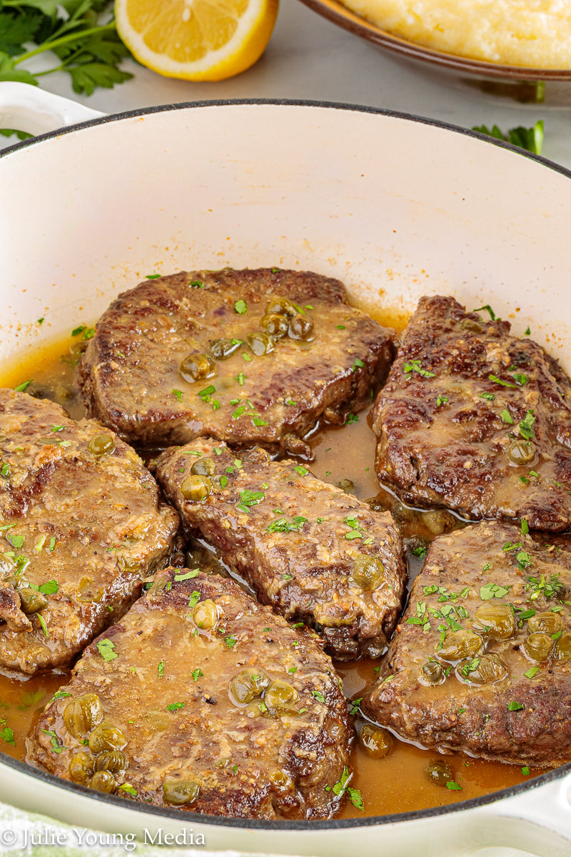 Beef Liver with Browned Butter, Anchovy, Caper, and Lemon Pan Sauce