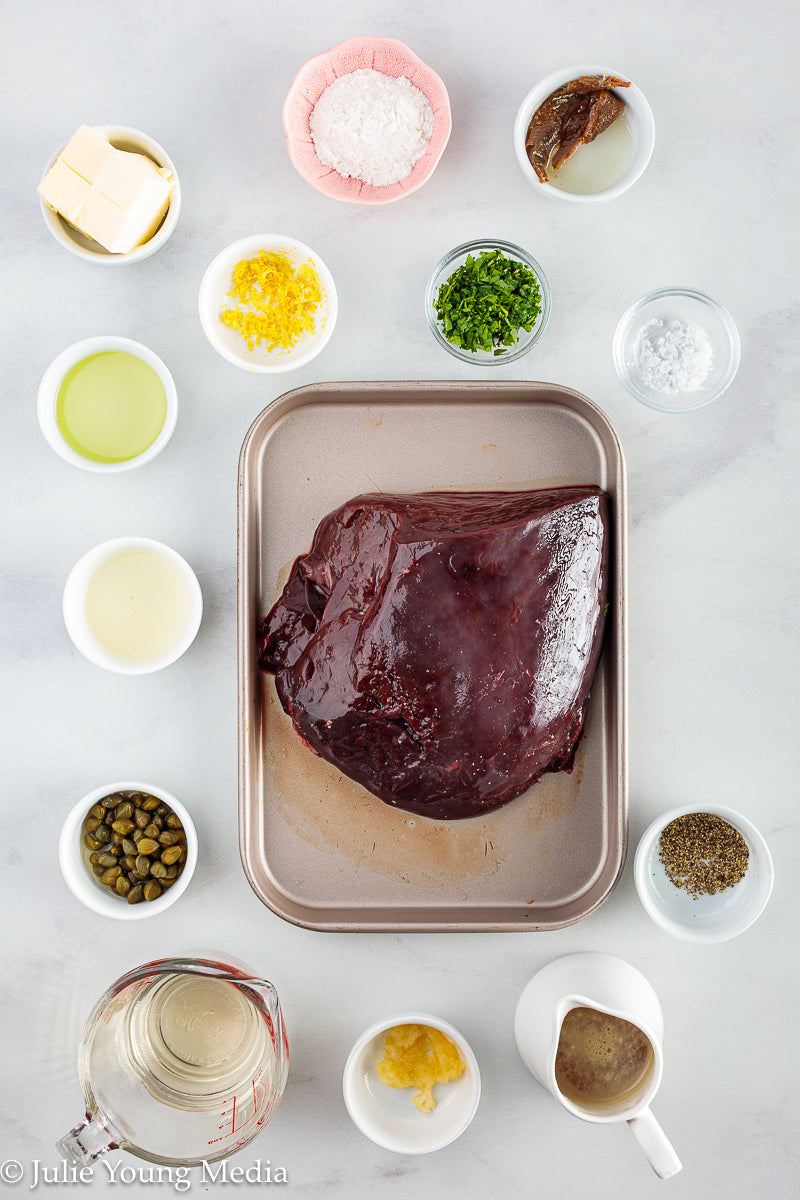 Beef Liver with Browned Butter, Anchovy, Caper, and Lemon Pan Sauce
