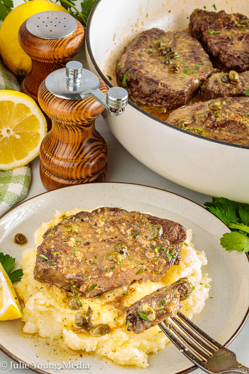 Beef Liver with Browned Butter, Anchovy, Caper, and Lemon Pan Sauce