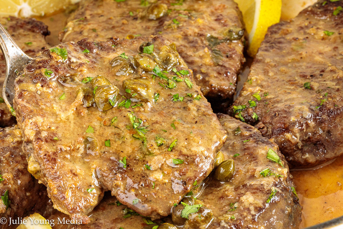 Beef Liver with Browned Butter, Anchovy, Caper, and Lemon Pan Sauce
