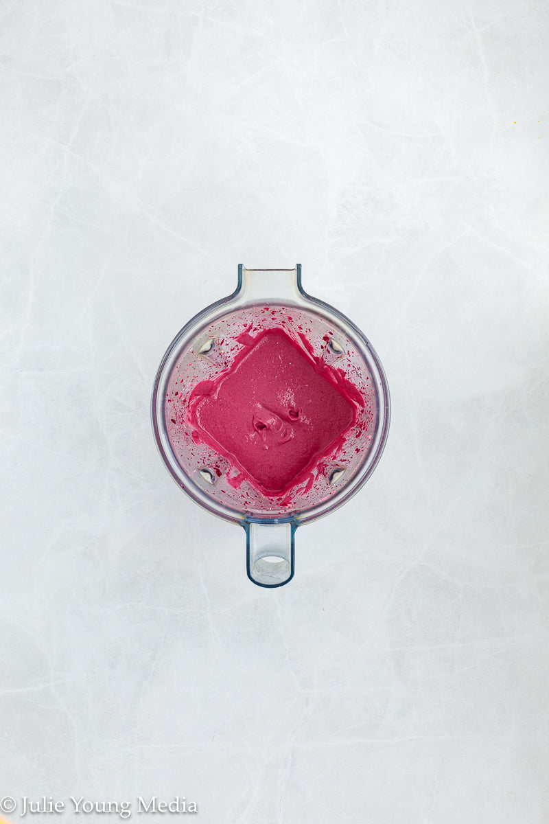 Pasta with Creamy Beet Pesto, Walnuts & Feta