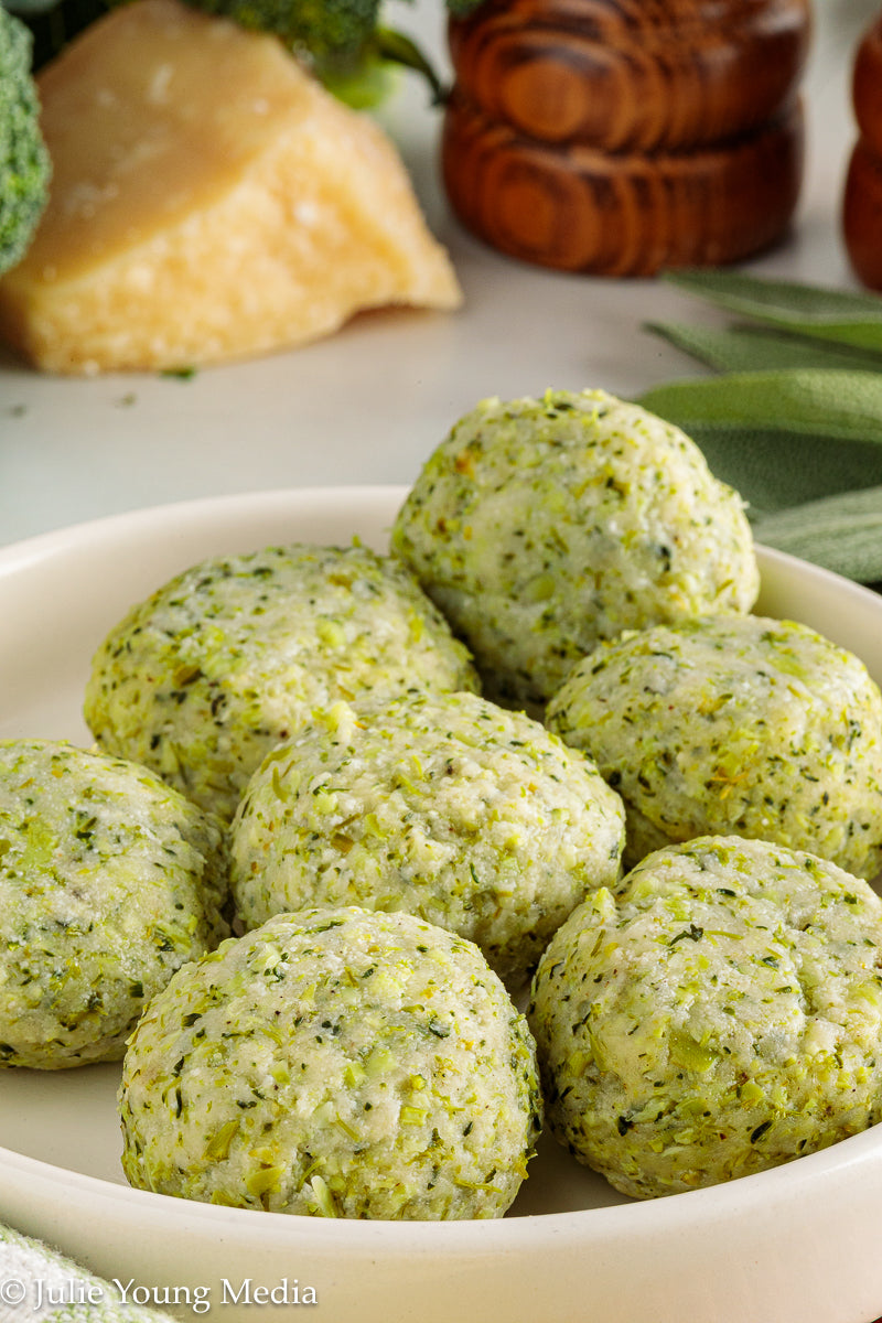 Broccoli Ricotta Gnudi with Browned Butter and Sage