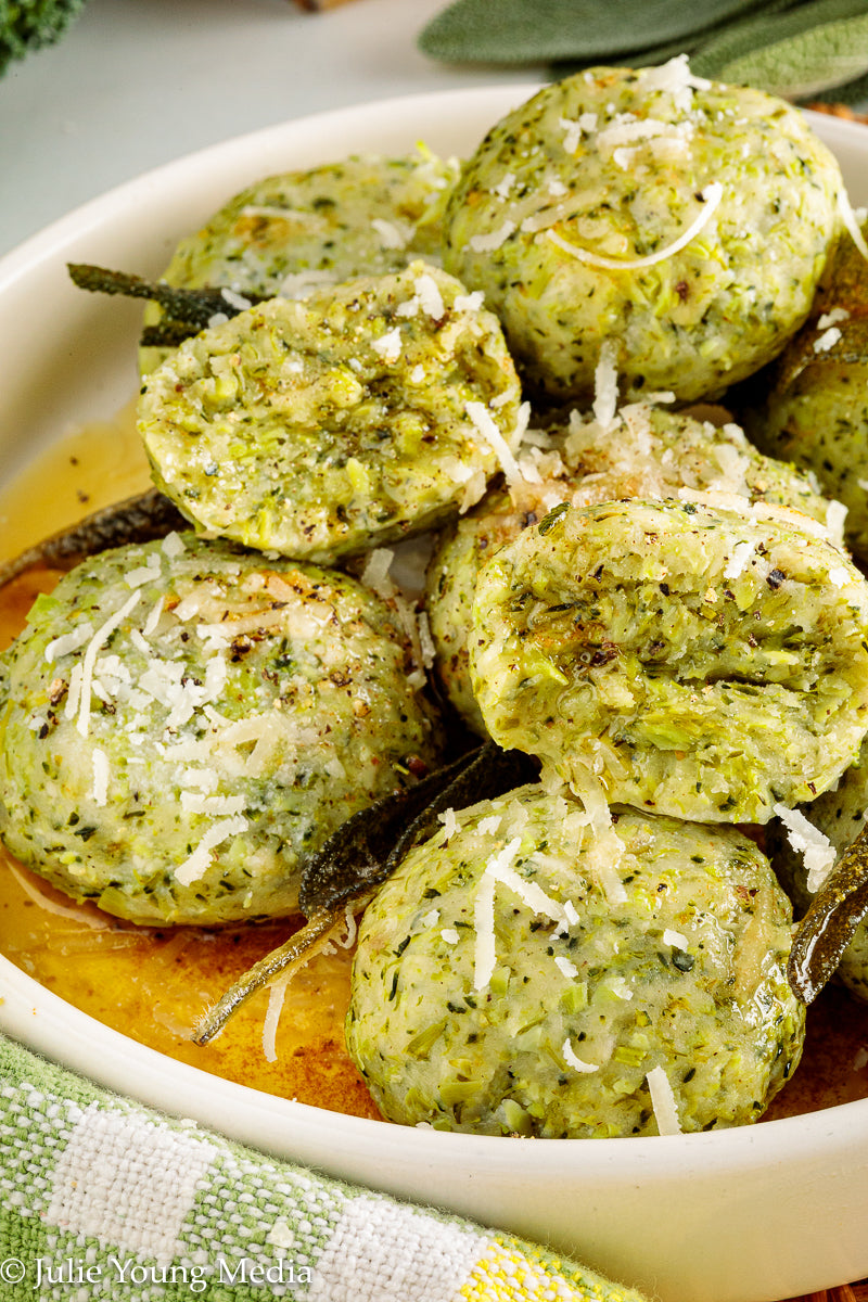 Broccoli Ricotta Gnudi with Browned Butter and Sage