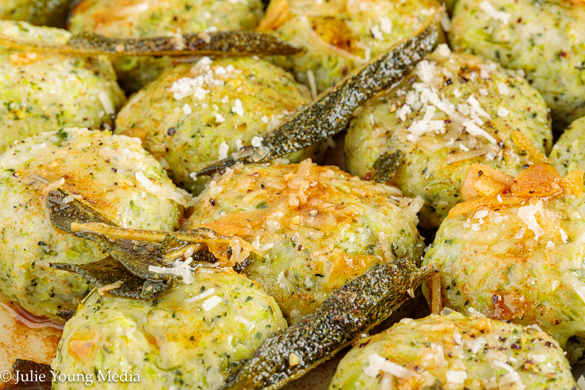Broccoli Ricotta Gnudi with Browned Butter and Sage