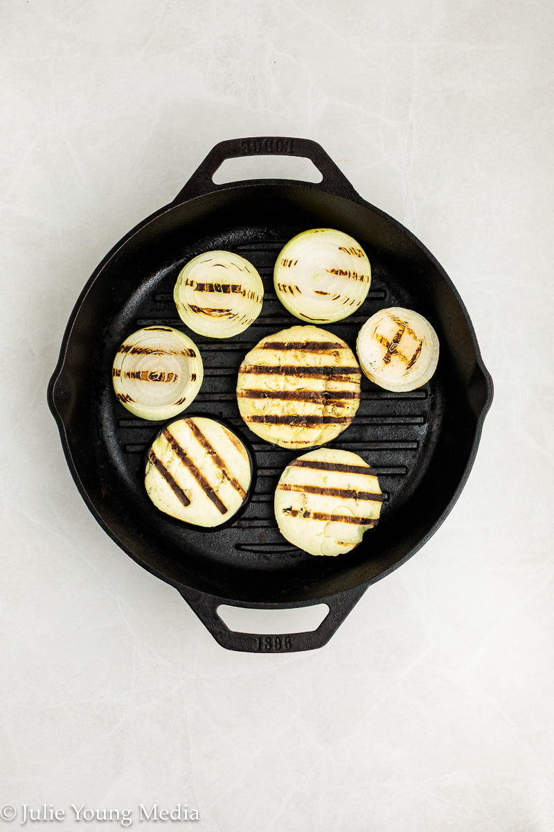 Charred Mediterranean Vegetables with Feta, Herbs, Walnuts & Pomegranate Molasses
