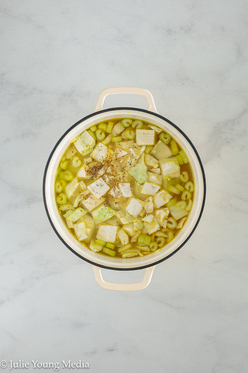 Chicken and Cabbage Soup with Lemon and Dill