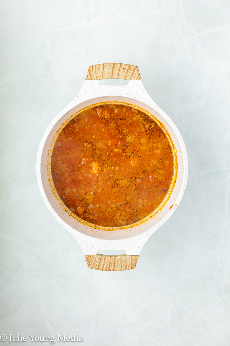 Creamy Tomato Soup with Chicken and Kale
