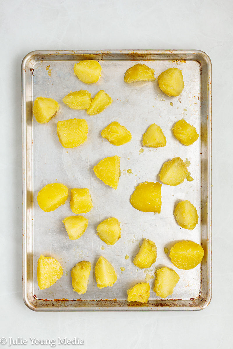 Crispy Pesto Roast Potatoes