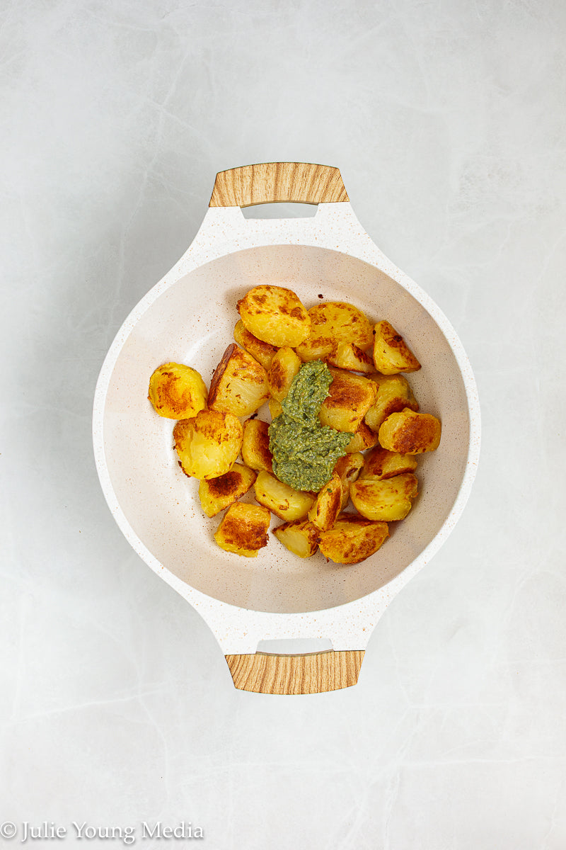 Crispy Pesto Roast Potatoes