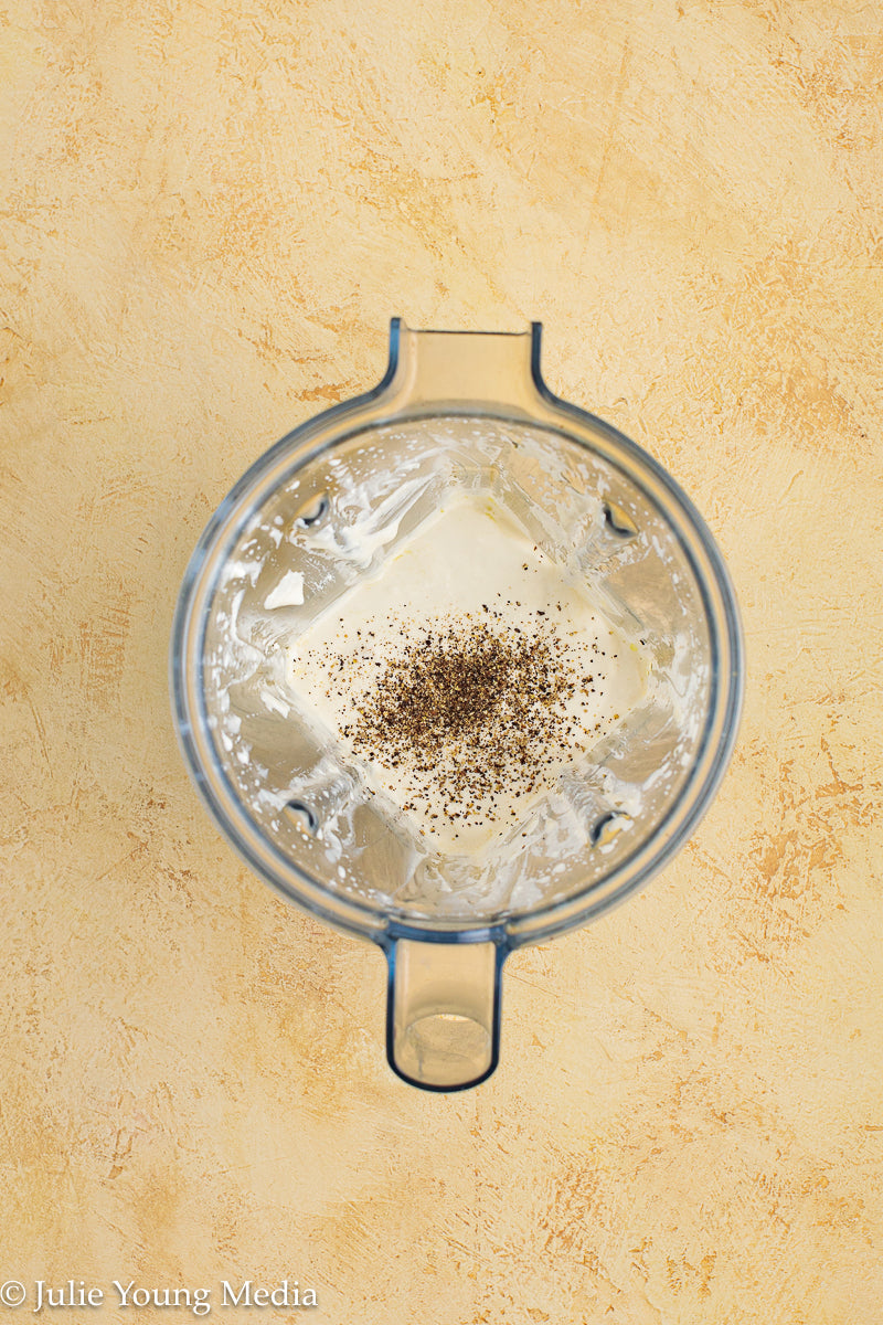 Cucumber Tomato Noodle Salad with Creamy Feta Dressing