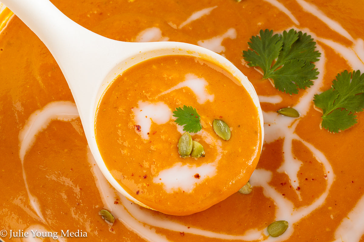 Curried Pumpkin Soup with Coconut Milk