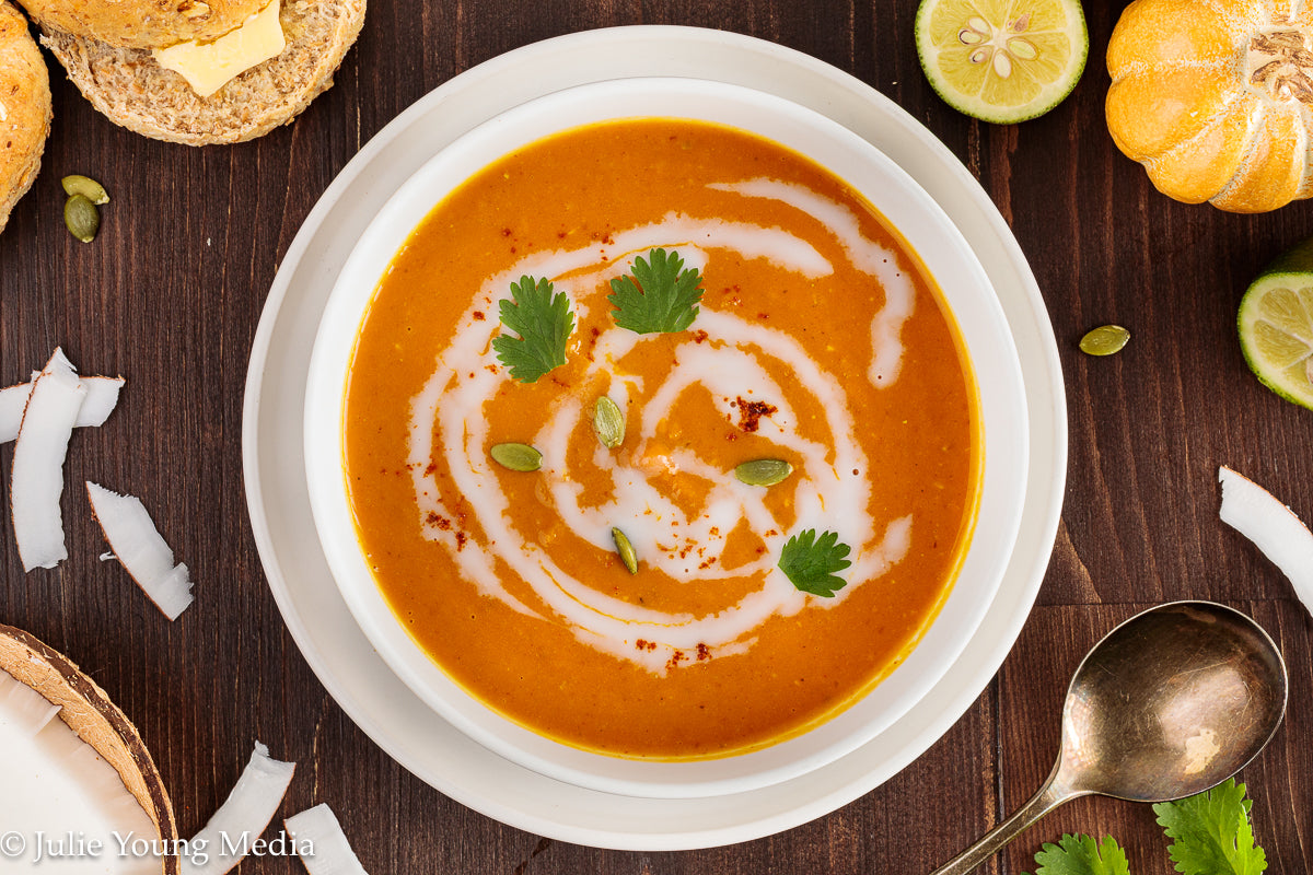 Curried Pumpkin Soup with Coconut Milk