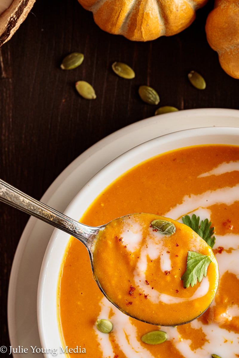 Curried Pumpkin Soup with Coconut Milk