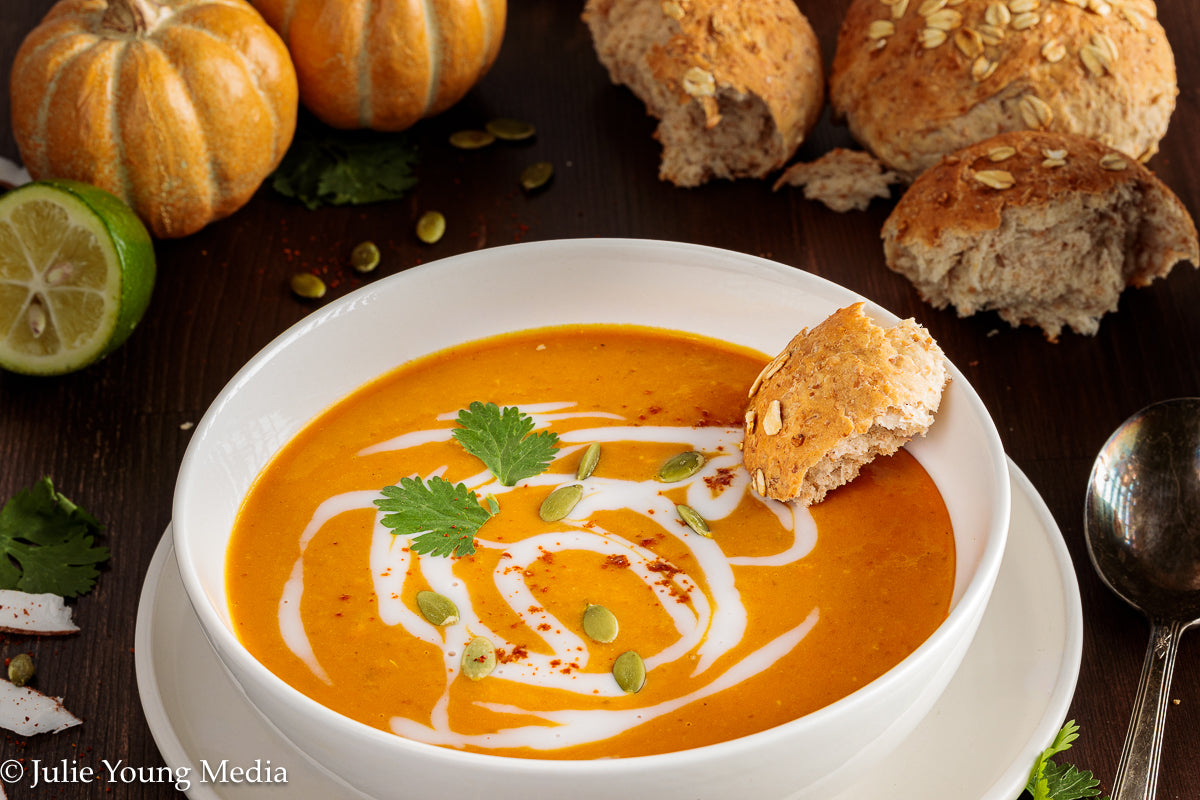 Curried Pumpkin Soup with Coconut Milk