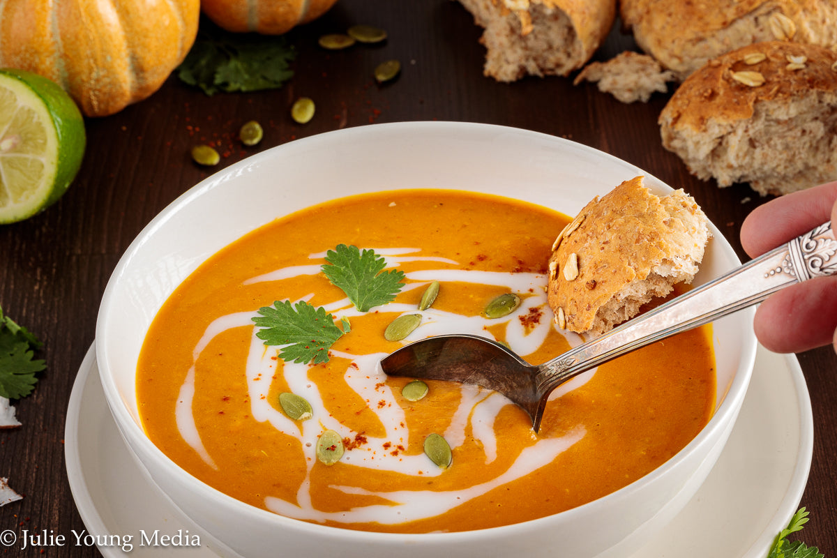 Curried Pumpkin Soup with Coconut Milk