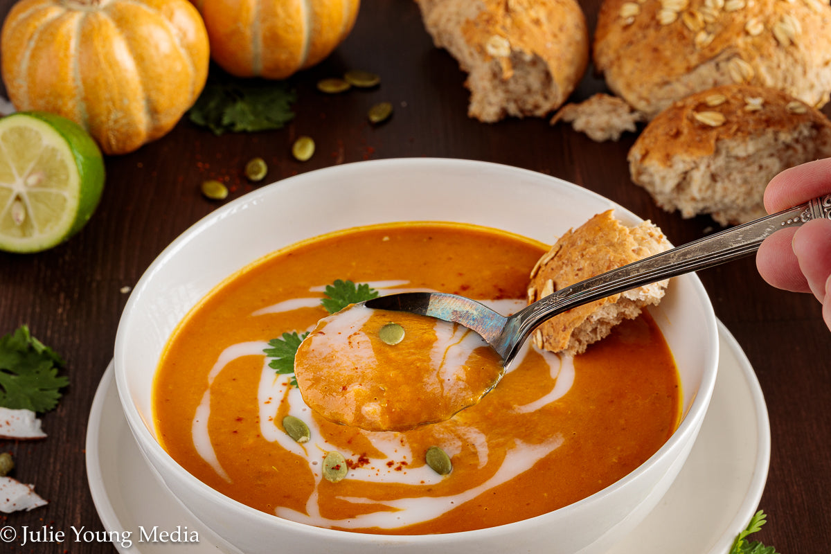 Curried Pumpkin Soup with Coconut Milk