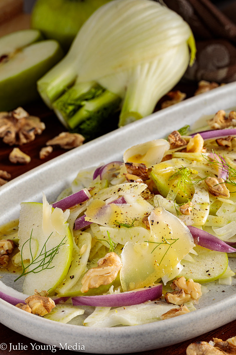 Apple Fennel Salad with Walnuts and Gruyere