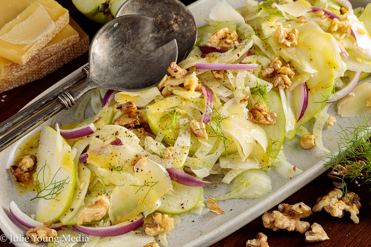 Apple Fennel Salad with Walnuts and Gruyere