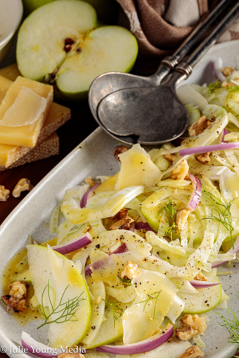 Apple Fennel Salad with Walnuts and Gruyere
