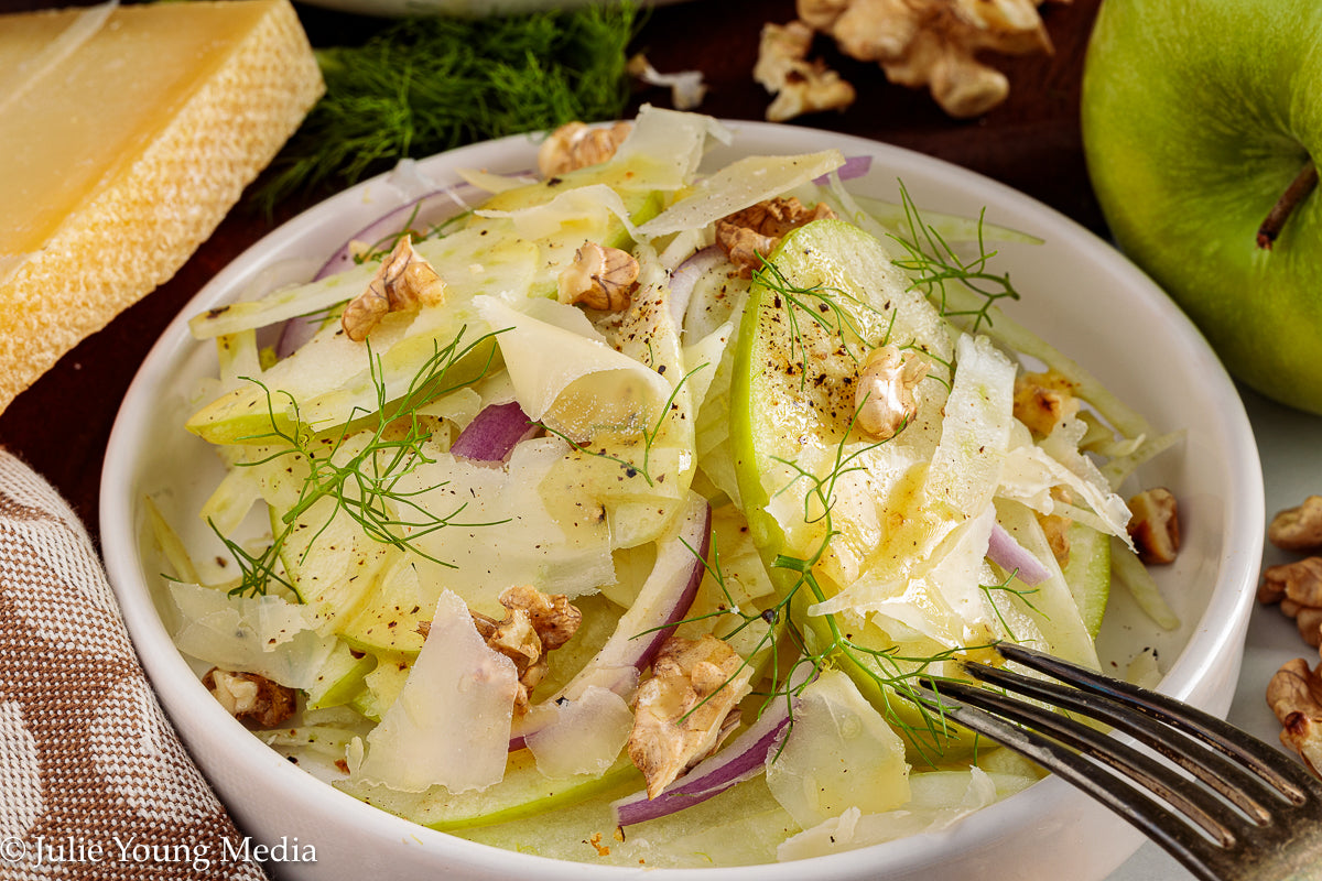 Apple Fennel Salad with Walnuts and Gruyere