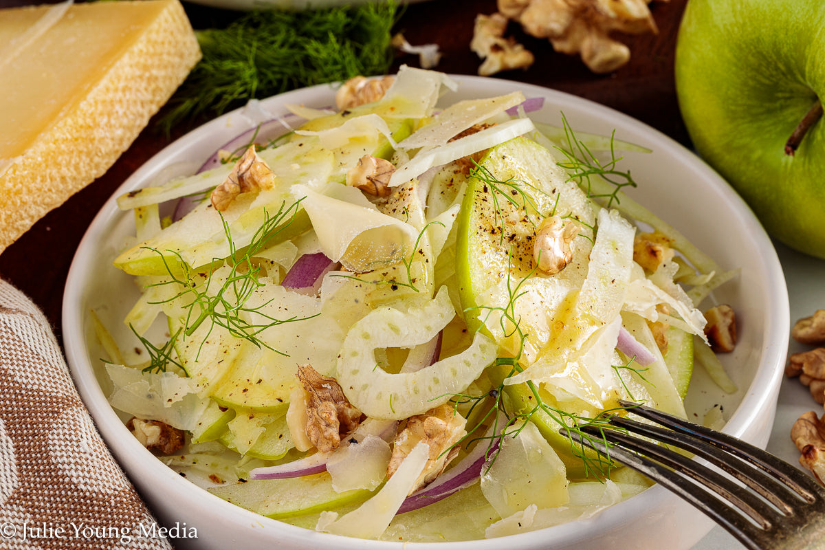 Apple Fennel Salad with Walnuts and Gruyere