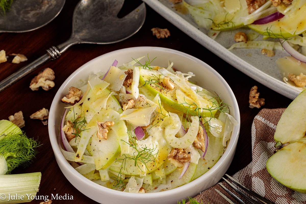 Apple Fennel Salad with Walnuts and Gruyere
